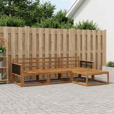 Set vanjskih sofa, 4-dijelni, od masivnog bagremovog drva, prirodni