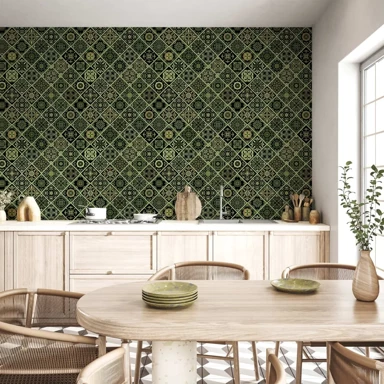 Tapeta Olive Mosaic, 50x1000 cm, vodootporna