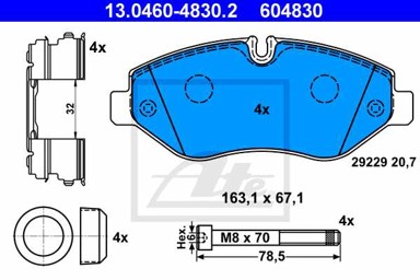 ATE Disk pločice IVECO 13.0460-4830.2 daly 35c10,40c10 06
