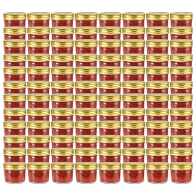 Staklenke za džem sa zlatnim poklopcima 96 kom 110 ml