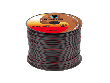CABLETECH Kabel za zvučnike, 0,2 mm², crni