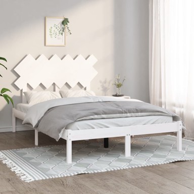 Okvir za krevet bijeli 120 x 200 cm od masivnog drva