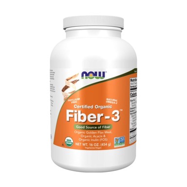 NOW Fiber-3 prehrambena vlakna, 454 g