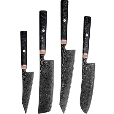 Set damaščanskih kuhinjskih noževa RY-38068, crni