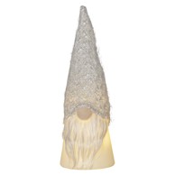 STAR TRADING Bijelo-sivi svjetlosni ukras s božićnim motivom ø 6,5 cm Joylight