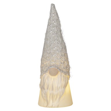 STAR TRADING Bijelo-sivi svjetlosni ukras s božićnim motivom ø 6,5 cm Joylight