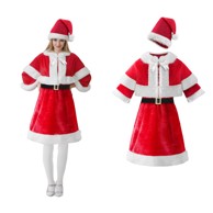 Kostim Djeda Božićnjaka, dvodijelni ženski, crveni