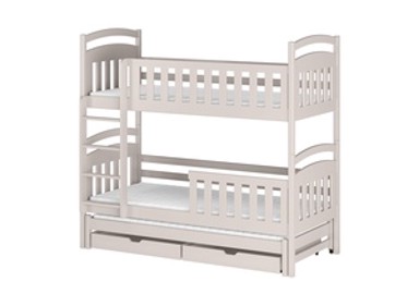 Drveni dječji krevet na kat Viki s tri kreveta i ladicom, 200 x 90 cm, kašmir