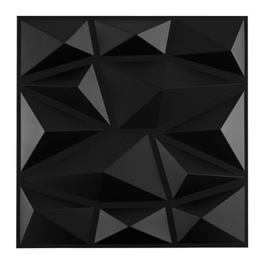 NORTHIX 3D zidne ploče, 30 x 30 cm, 4,5 m², PVC, crna, 50 kom