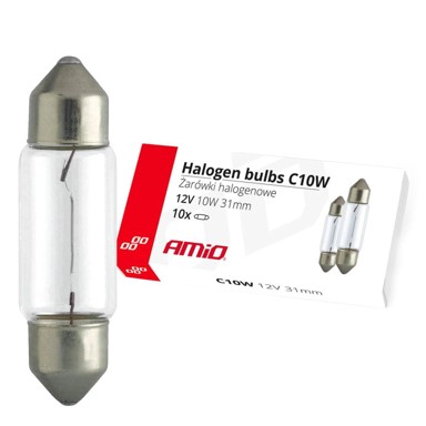 AMIO Halogene žarulje C10W Festoon, 31 mm, 12 V, 10 W, 10 kom.