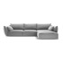 MAZZINI SOFAS Svijetlo siva baršunasti kutna garnitura (s desnim kutom/s ležaljkom) Vanda, 308x171x85 cm