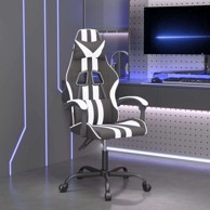 Gaming stolica, umjetna koža, crno-bijelo, bez naslona za noge, 1 komad