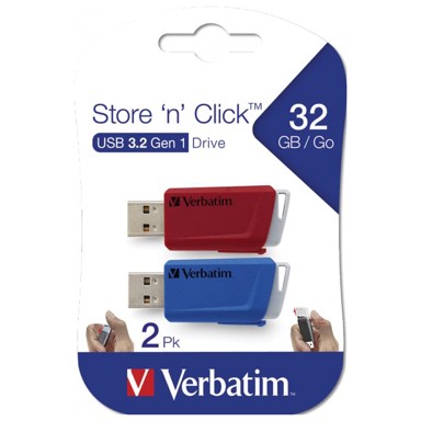 VERBATIM USB Memorija 3.0 Store'n'Click, 2x32 GB, sortirano