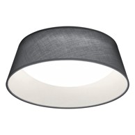 TRIO Crna LED stropna svjetiljka s tekstilnim sjenilom Ponts 