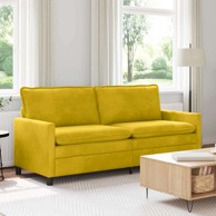 Sofa 196 x 81 x 87,5 cm, baršun, žuta