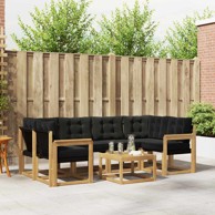 Set vanjskih sofa s jastukom 7 pcs, bijela i crna