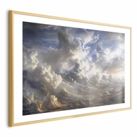 Plakat Zlatni odsjaji na oblacima koji najavljuju sumrak, 30x21 cm, zlatni okvir s margom