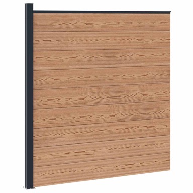 Panel ograde, WPC i aluminij, smeđa