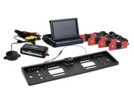 AMIO Parking senzori, 4 kom, crni, 16,5 mm, unutarnja montaža, TFT02 4,3'' zaslon, buzzer, HD-402-LED kamera za rikverc