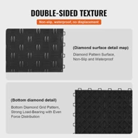 VEVOR Pločice za garaže s međusobnim povezivanjem za potpunu zaštitu podova, srebrne, 50 kom