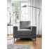 MIUFORM Siva fotelja od samta Lofty Lilly, 95x90x82 cm