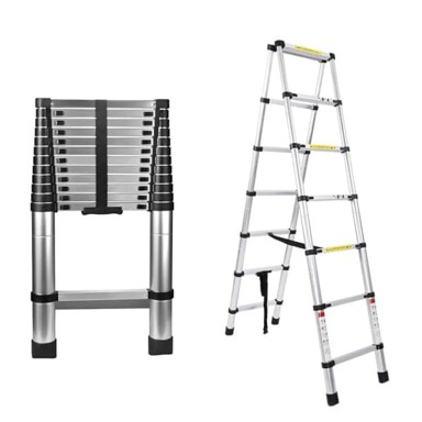 MXM Dvostruke teleskopske ljestve 3,5 m + 3,5 m aluminijske