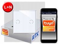RTX Dodirni prekidač s 2 kruga ZigBee Tuya SH, L+N