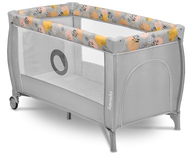 LIONELO Dječji putni krevet, sivo/žuti