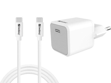 SANDBERG Punjač USB-C 20 W EU + USB-C na USB-C