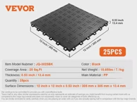 VEVOR Pločice za garaže s međusobnim povezivanjem za potpunu zaštitu podova, crne, 25 kom