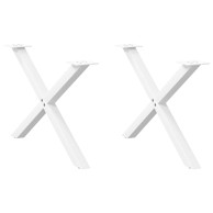 Noge za stolić u obliku slova X 2 kom bijele 70x(42-43) cm