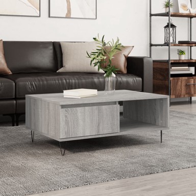 Stolić za kavu siva boja hrasta 90x60x35 cm konstruirano drvo