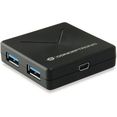 CONCEPTRONIC USB hub, 4-portni, USB-A 3.0, Mini-B, 4× USB-A 3.0