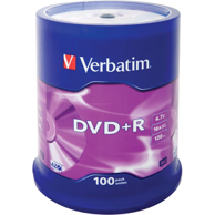 VERBATIM DVD+R Matt Silver 4,7 GB 100 kom, srebrni