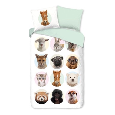 GOOD MORNING Pamučna dječja posteljina za krevet za jednu osobu/produženi krevet 140x220 cm Young Animals