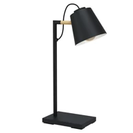 Stolna lampa Lacey, E27, crno/smeđa