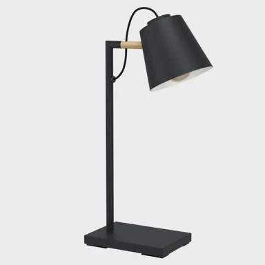 Stolna lampa Lacey, E27, crno/smeđa
