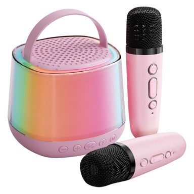 FREE2PLAY Set od 2 bežična mikrofona Kiddigit sa zvučnikom, Bluetooth, ružičasti