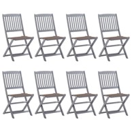 Sklopive vrtne stolice s jastucima 8 kom masivno bagremovo drvo