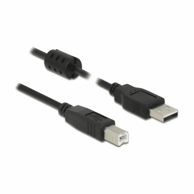 KEDO USB kabel 2.0 A-B 5 m s feritom, crni
