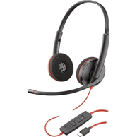 POLY Slušalice Blackwire 3220, naglavne, žične, USB-C, za ured i pozivni centar, crna
