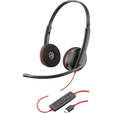POLY Slušalice Blackwire 3220, naglavne, žične, USB-C, za ured i pozivni centar, crna