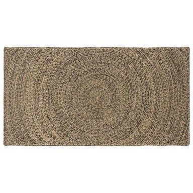 Tepih za područje, 80 x 150 cm, juta, prirodni i crni