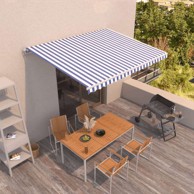 Tenda na ručno uvlačenje 400 x 350 cm, plavo-bijela