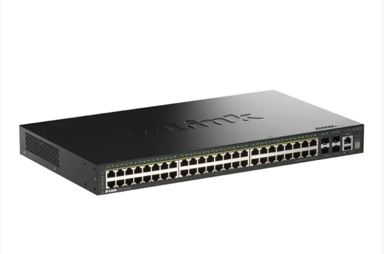 D-LINK Smart managed switch 52-portni Gigabit PoE+ s 4x10G SFP+, crni