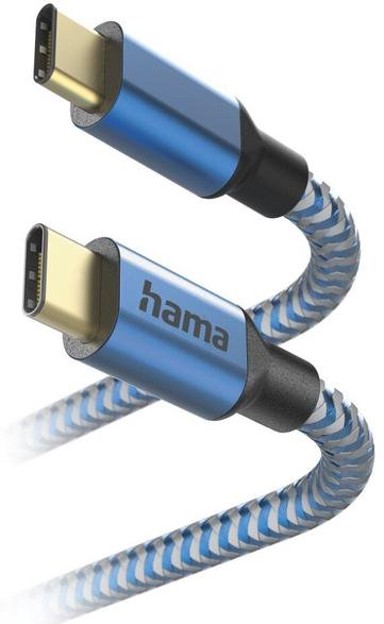 HAMA Reflected USB-C kabel za punjenje i prijenos podataka, 1,5 m, plavi