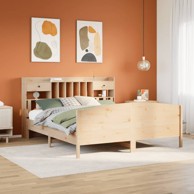 Krevet s regalom za knjige bez madraca 180x200 cm od borovine