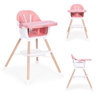 ECOTOYS Dječja stolica za hranjenje 2-u-1, roza
