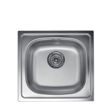 METALAC Sudoper inox standardni kocka fi 90 sa sifonom i preljevom 465x435 QUADRO