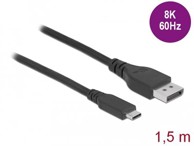 DELOCK USB-C kabel (M) na DisplayPort (M), DP Alt, 8K, 60 Hz, 1.5m